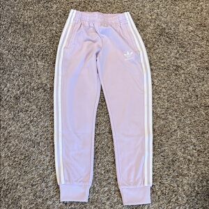 Adidas Pastel Purple Track Pants with White Accents